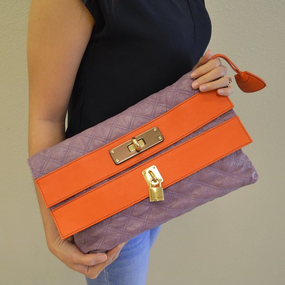 Marc Jacobs Quilted Double Flap Foldover Clutch